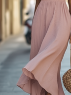 Halter Neck Waist Gathers Pleated Maxi Dress