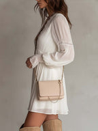 Retro Pleated-Bust Chiffon Mini Dress