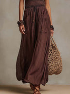 Bohemian Halter Lace Cotton-Linen Maxi Dress