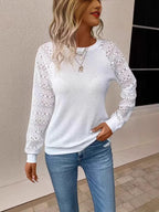 Lace Crochet Top Long Sleeves