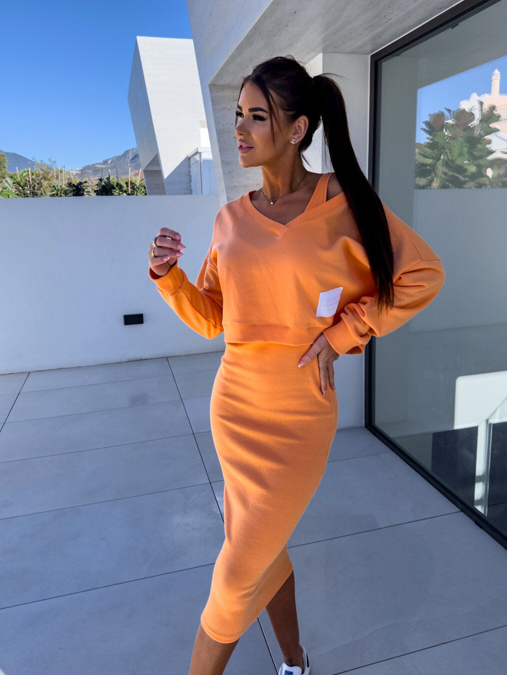 casual sweatshirt dress Nova Crewneck Sweatshirt Dress