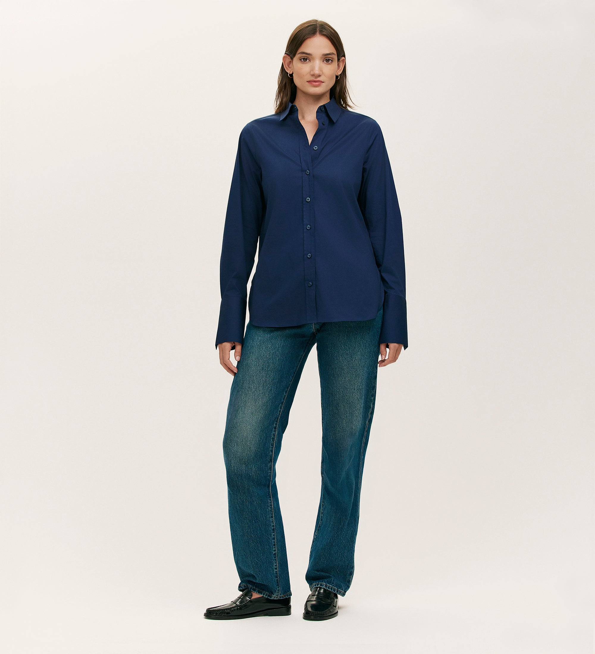 Dillon Navy Cotton Shirt